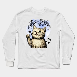 Happy Music Cat Long Sleeve T-Shirt